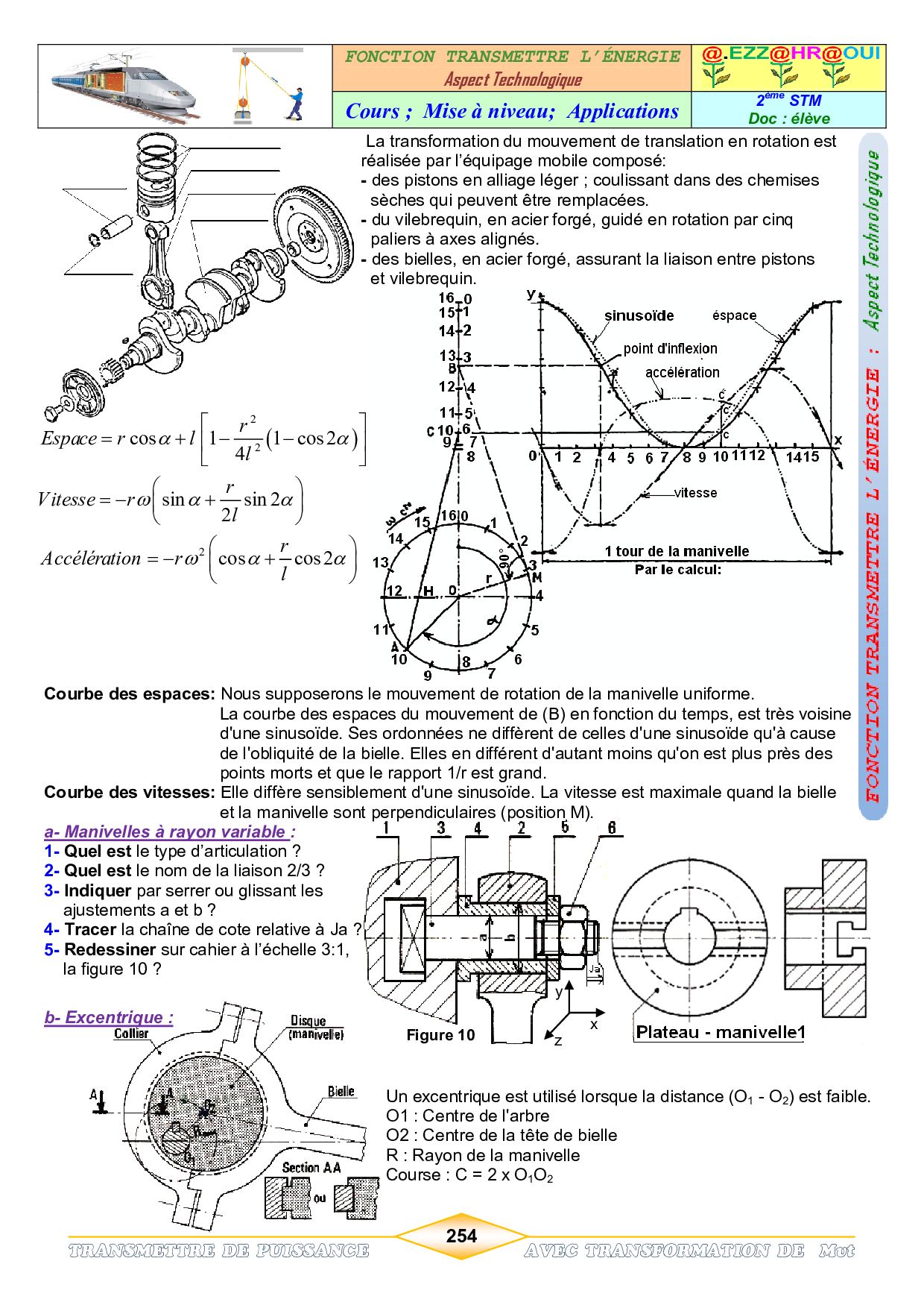 Cours (Systèmes de transmission de mouvement) AlloSchool