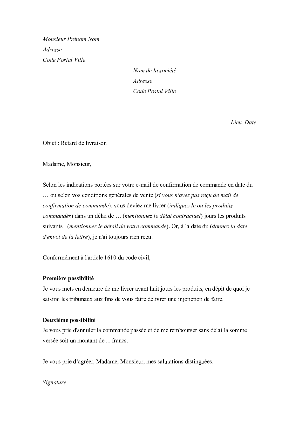 Modèles De Lettre De Réclamation Alloschool