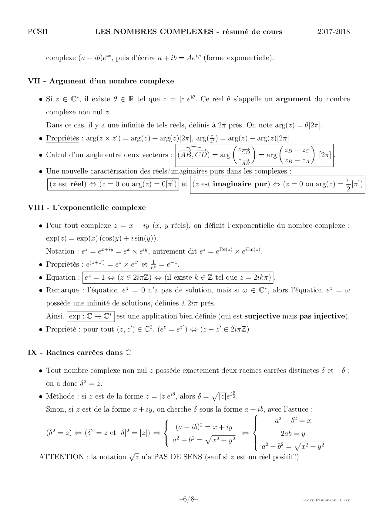 Nombres complexes : Cours - AlloSchool