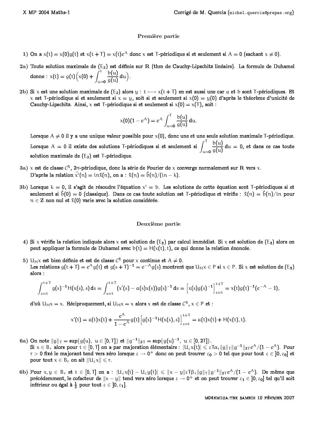 X Ens Mp 04 Maths 1 Corrige Alloschool