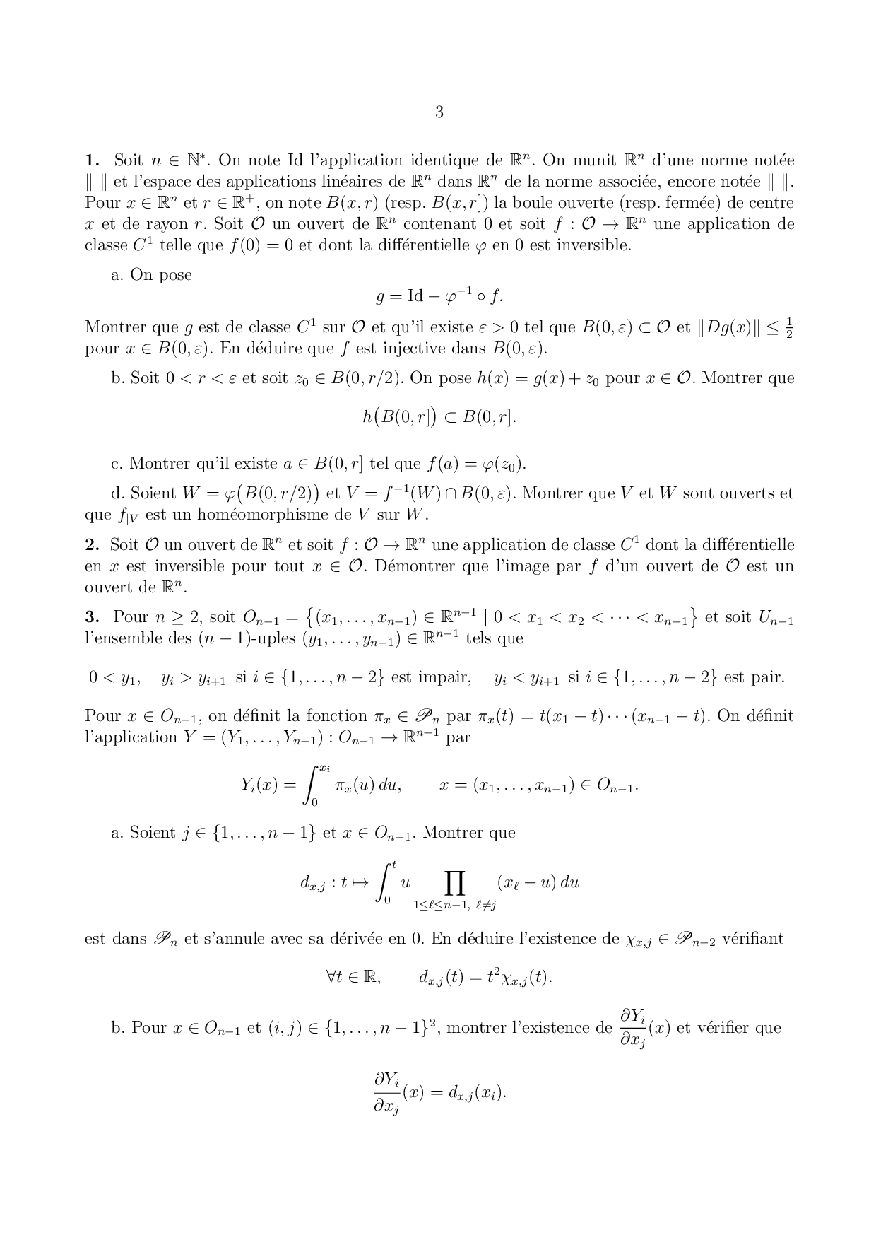 X Ens Mp Maths D Sujet Alloschool