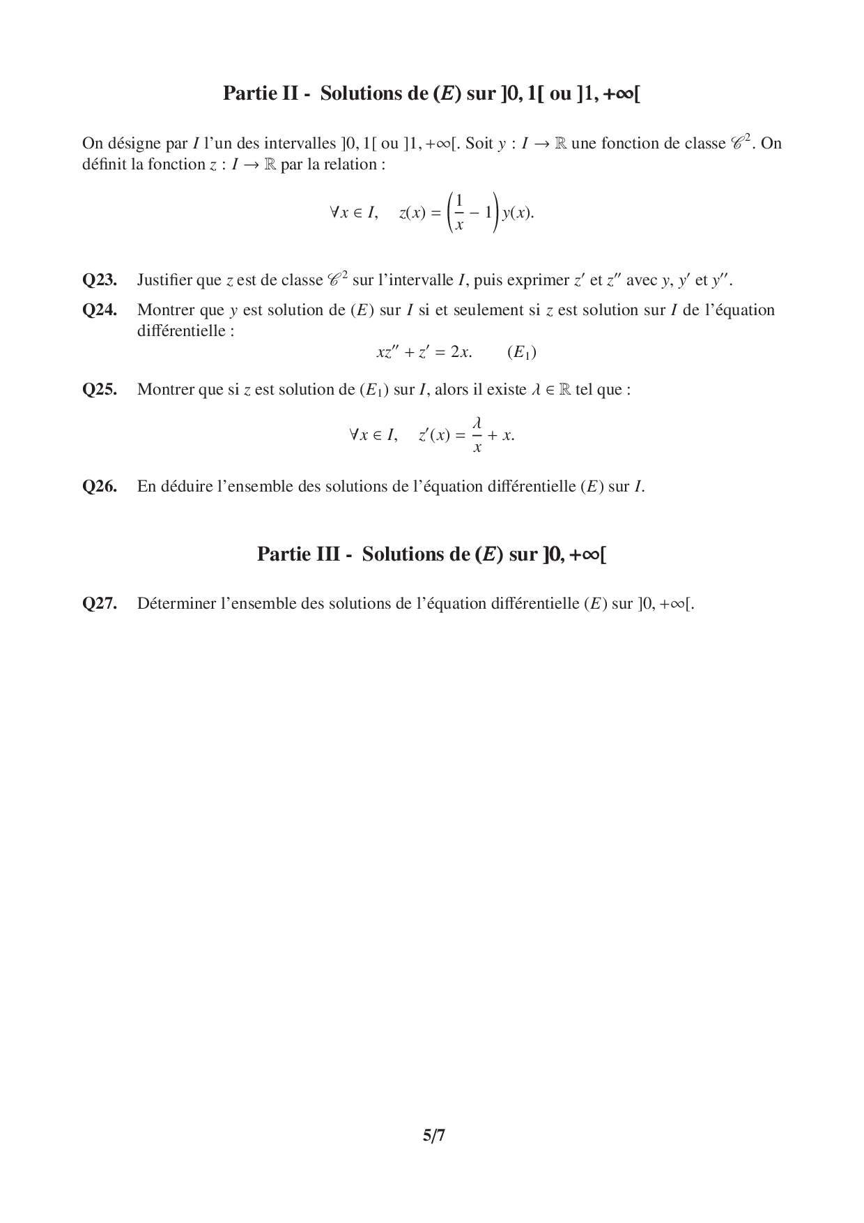CCP PC 2019 Maths Sujet AlloSchool