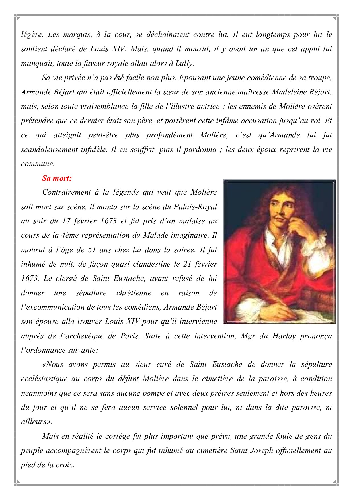 biographical essay on moliere