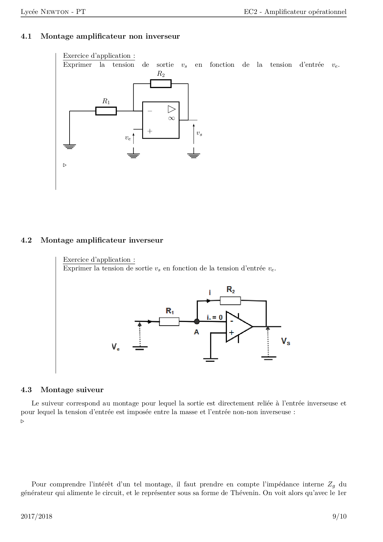 Amplificateur opérationnel Cours AlloSchool — free download