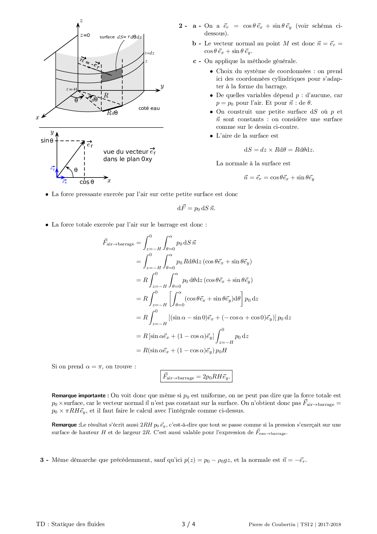 Statique des fluides Corrigés AlloSchool