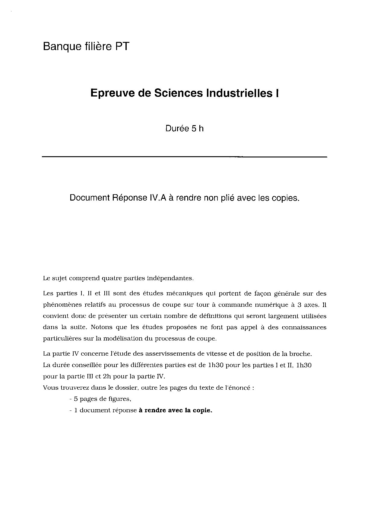 Banque PT 2000 SI A Epreuve AlloSchool — free download