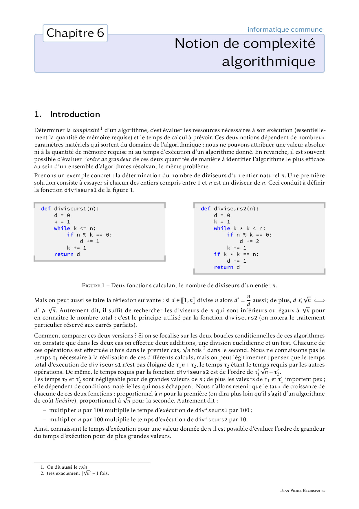 Complexité algorithmique - AlloSchool