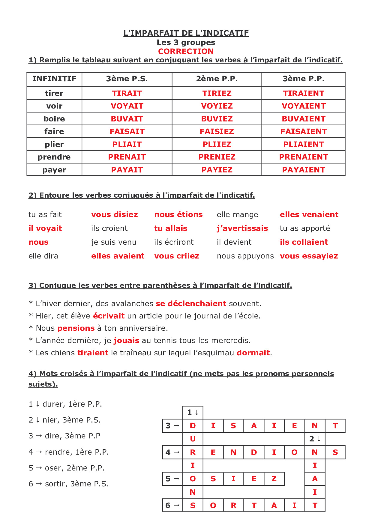 conjugaison du verbe essayer imparfait