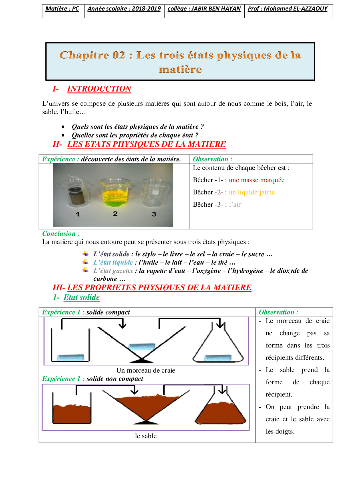 Les tats Physiques De La Mati re Cours 3 AlloSchool