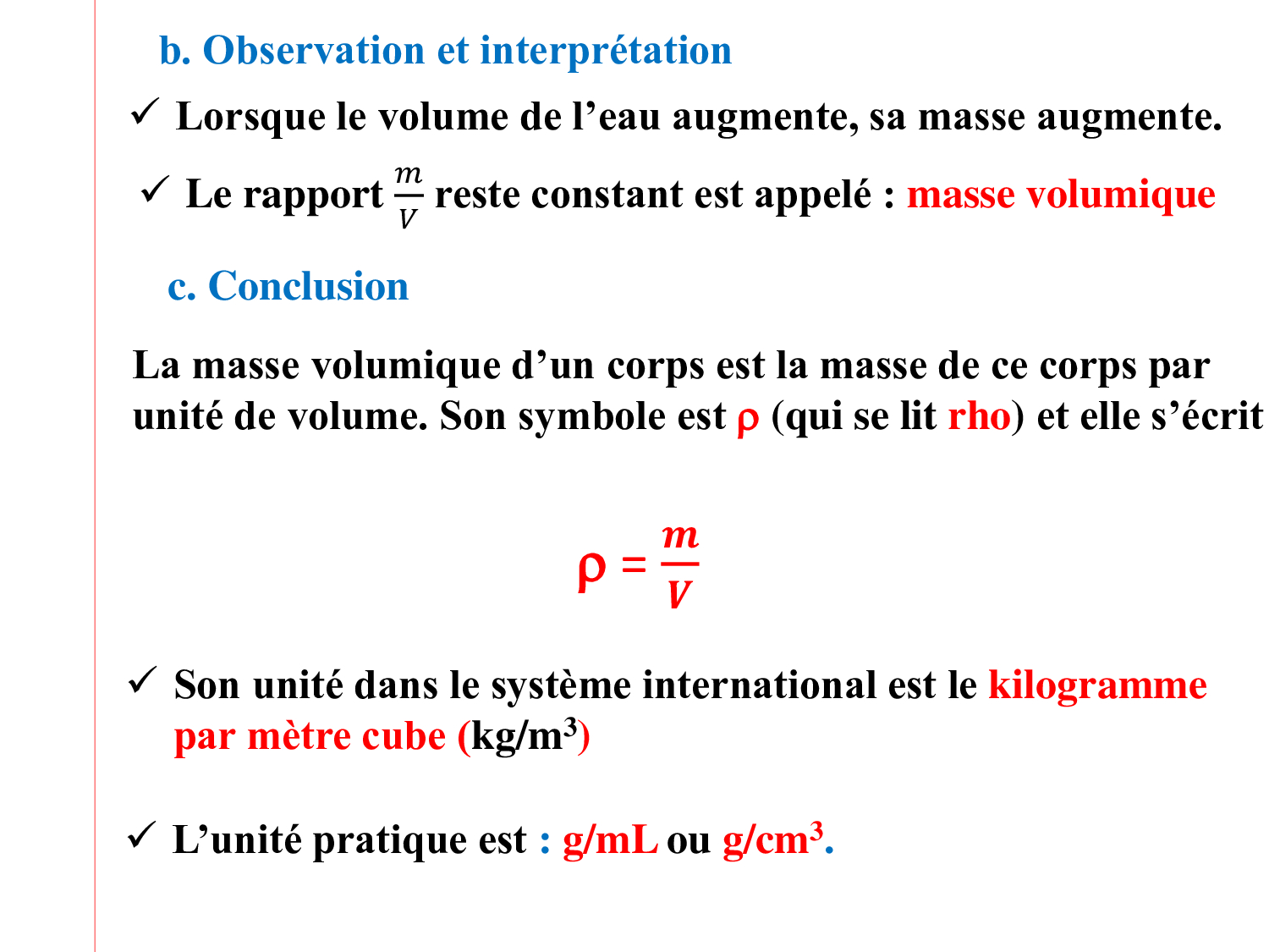 La masse volumique Cours PPT 1