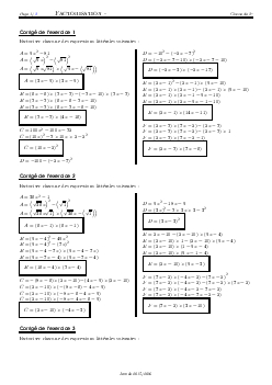 Factorisation Corrigé Série D Exercices 3 Alloschool Factorisation Corrigé Série D Exercices 3 Alloschool