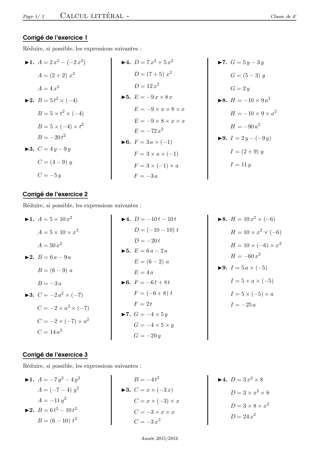Calcul Littéral Exercices Exercices Calcul Littéral 2nde Bollbing Calcul Littéral Exercices Exercices Calcul Littéral 2nde Bollbing