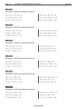 Double Distributivité Série D Exercices 2 Alloschool Double Distributivité Série D Exercices 2 Alloschool