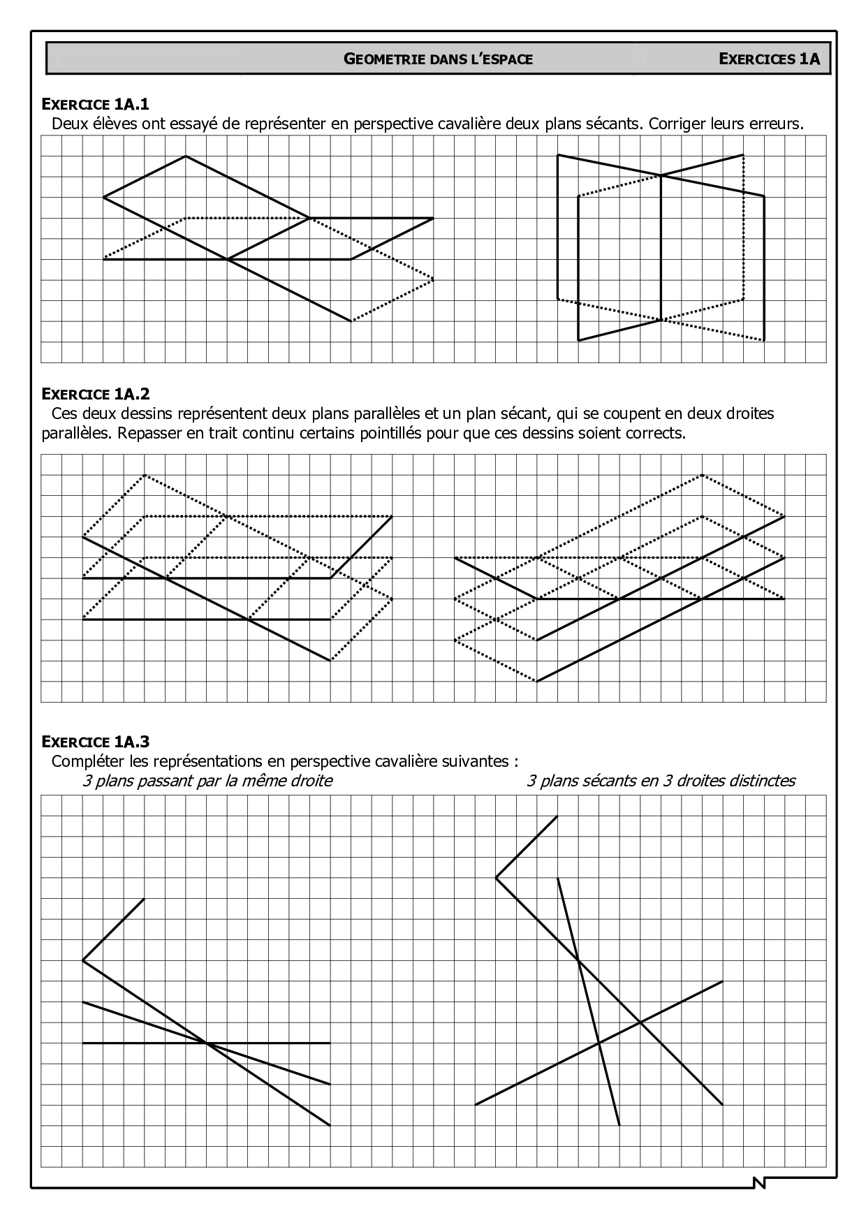 Perspective cavalière Exercices AlloSchool