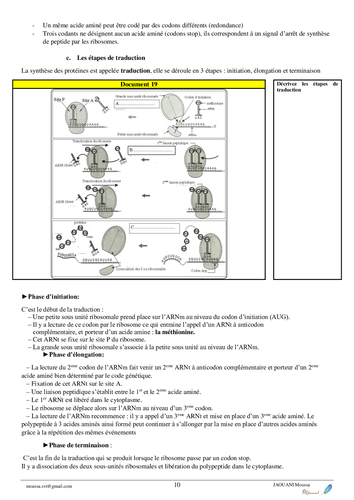 Expression de l’information génétique Cours 1 AlloSchool