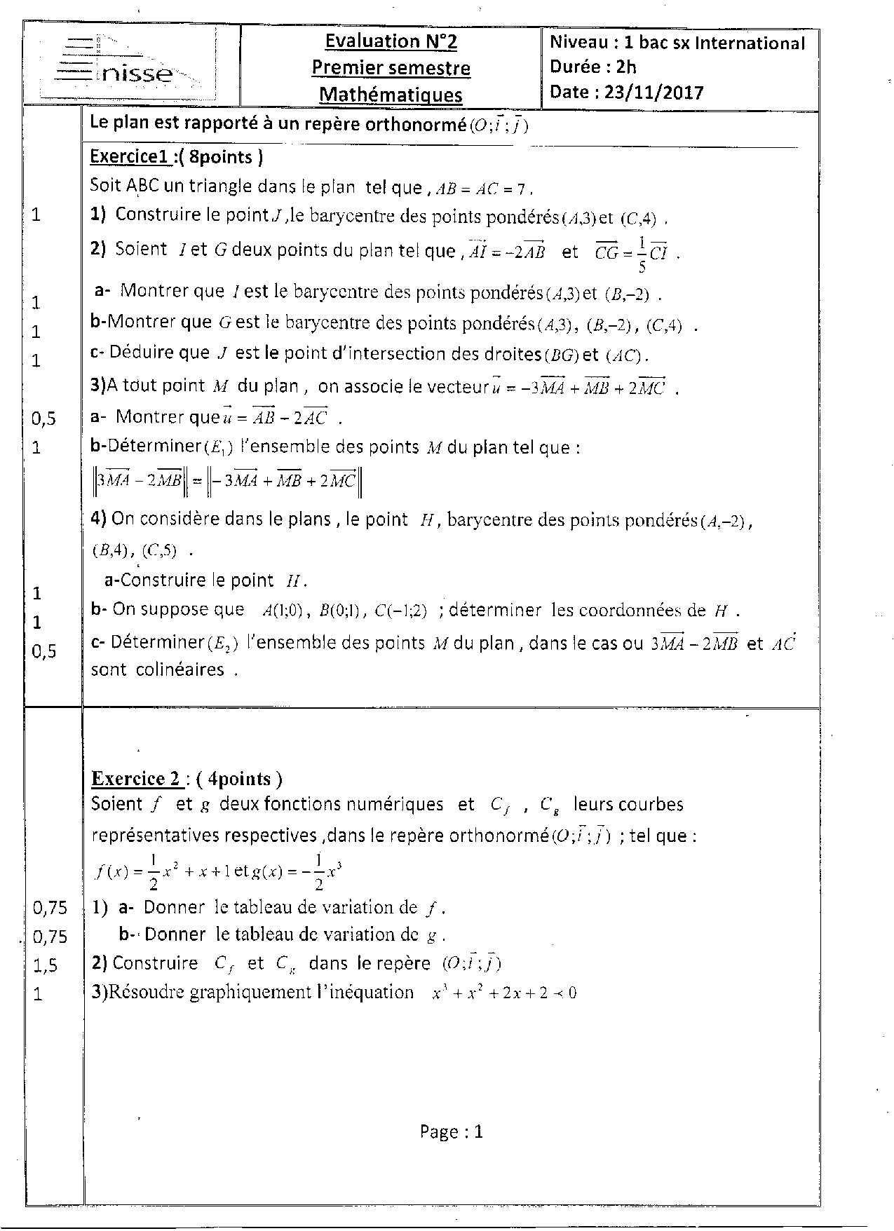 Devoir 2 Modèle 5 - Mathématiques 1er BAC Sciences Exp Semestre 1 ...