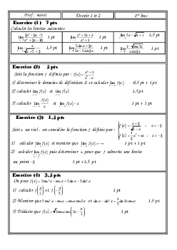 Devoir 1 Modèle 1 - Mathématiques 1er BAC Sciences Exp Semestre 2 ...