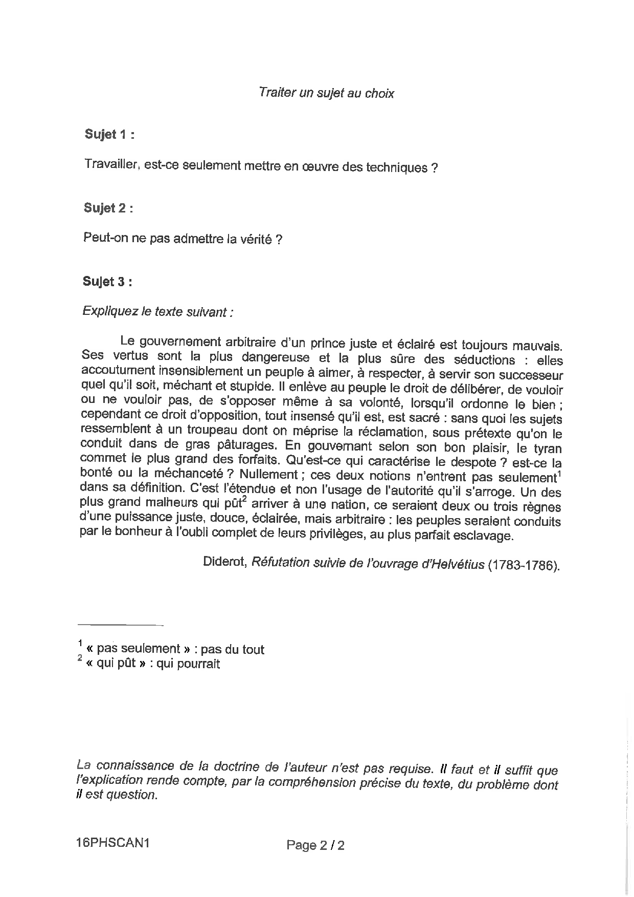 Bac S Philosophie Amerique Du Nord 2016 Sujet Alloschool