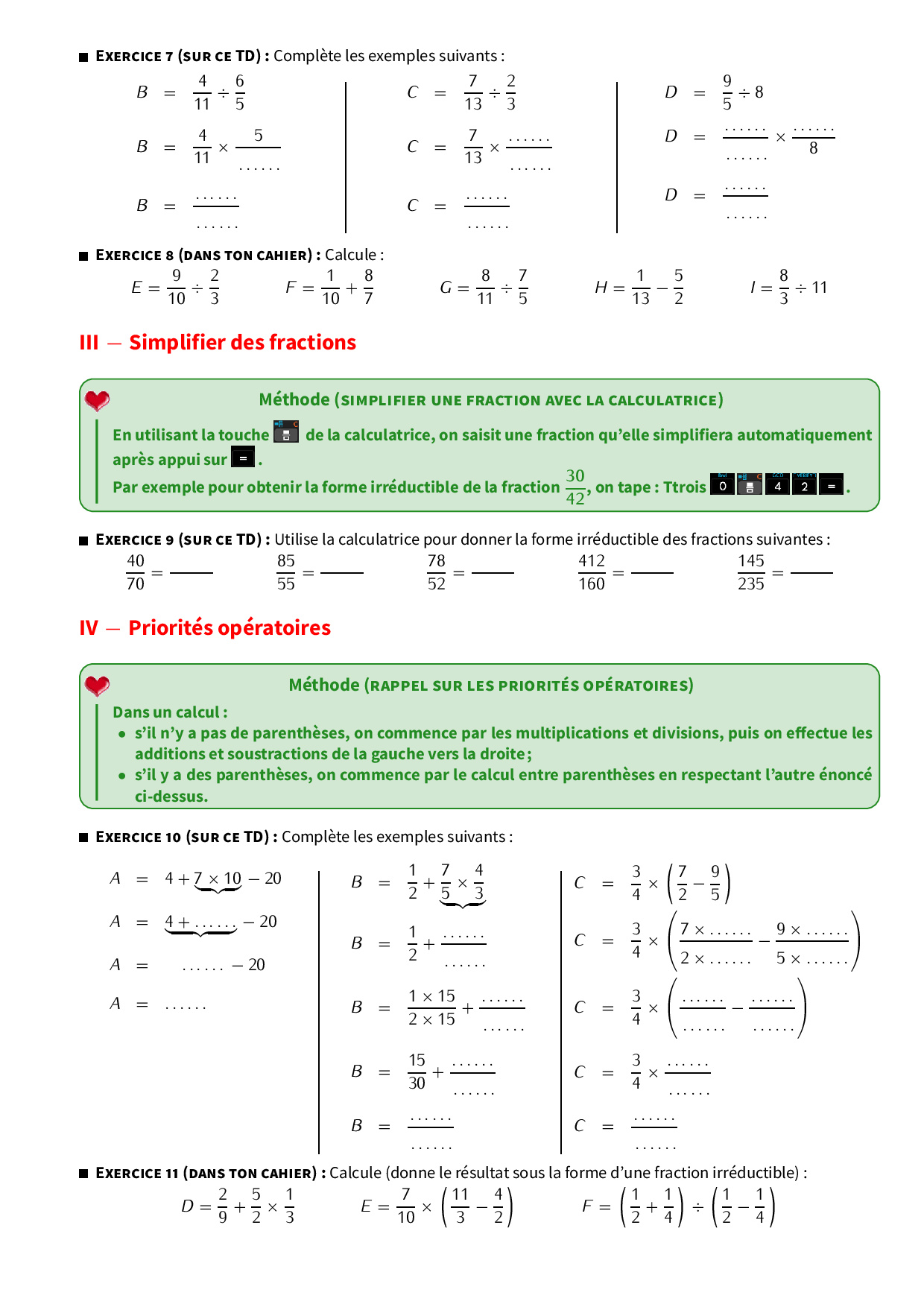 Op rations Sur Les Fractions Cours Et Exercices FR AlloSchool