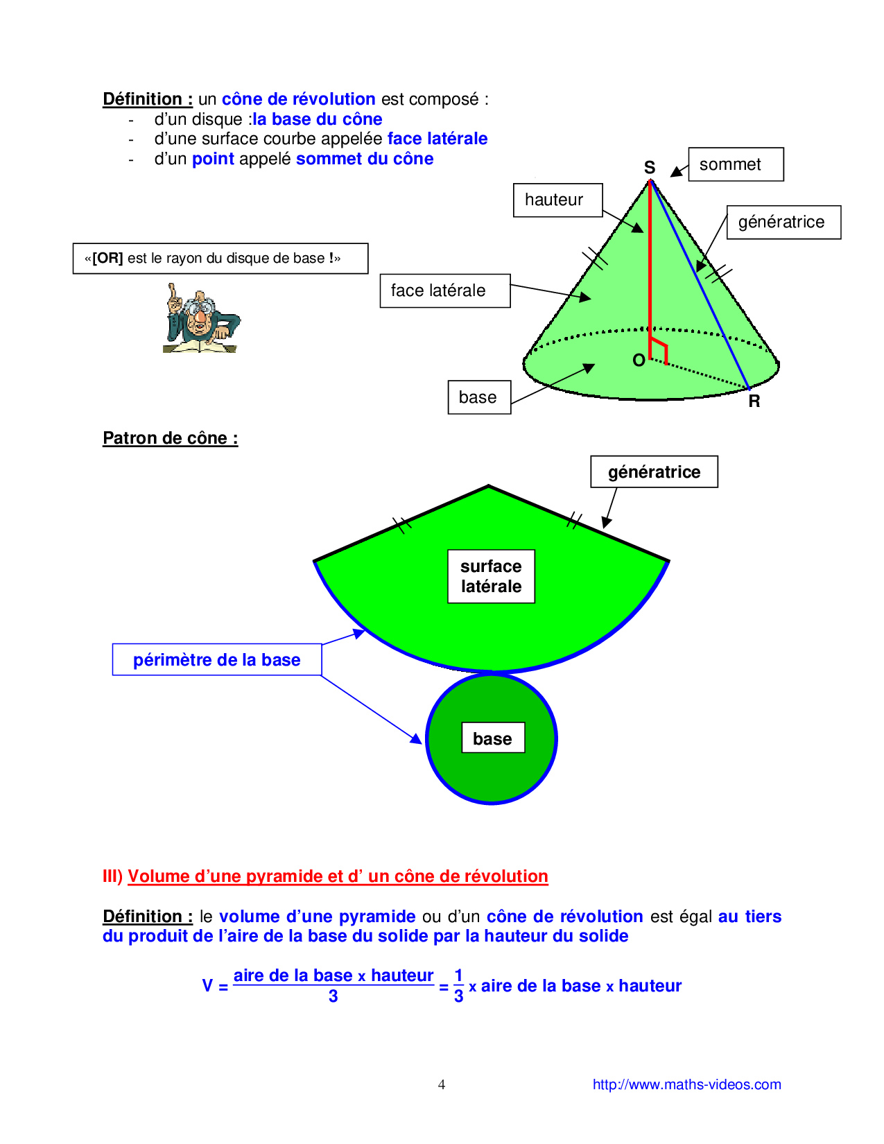 Pyramide et cône de révolution Cours 3 (FR) AlloSchool