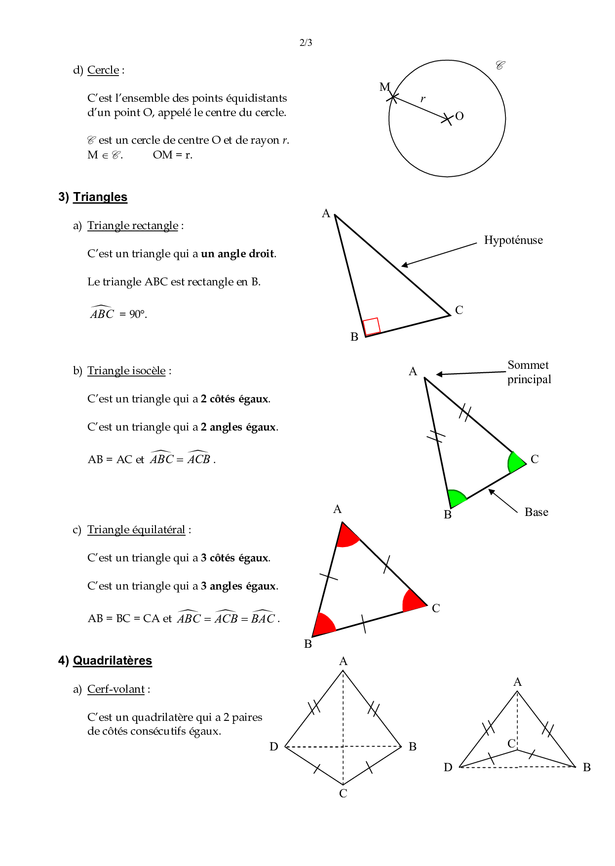 Le point en géométrie Cours (FR) AlloSchool