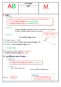  Les angles  Cours MA AlloSchool