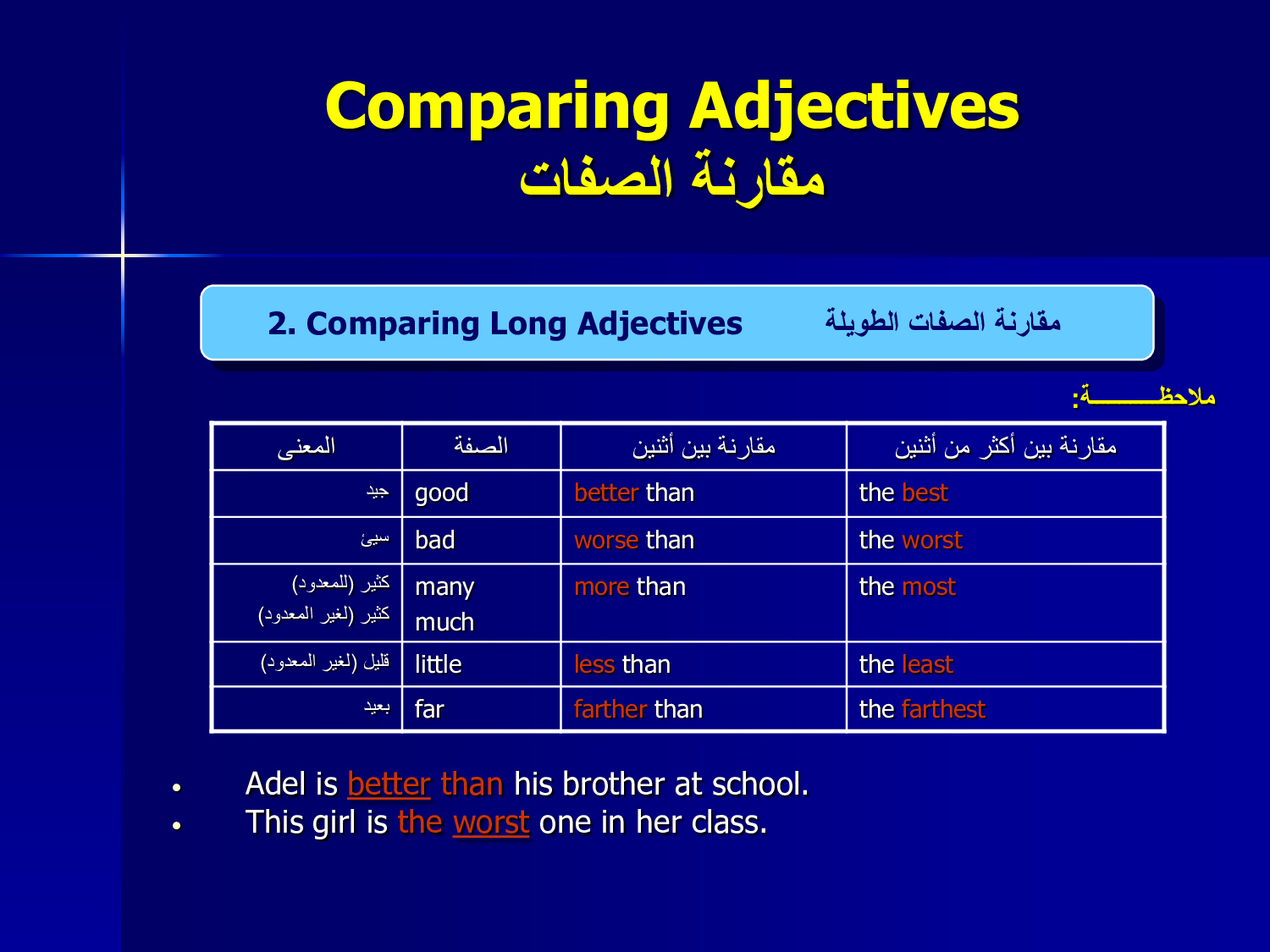 Battleship Comparative adjectives. New comparative adjectives