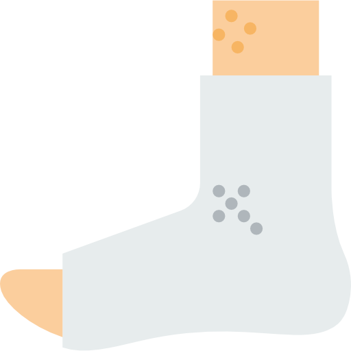 plastered foot