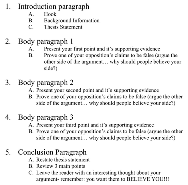 argumentative essay 2 bac